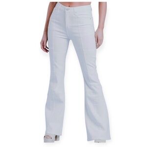 ☮️ West of Melrose Patchwork White Flared Jeans